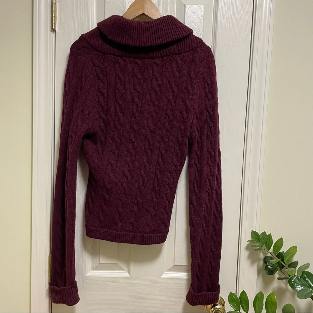 Free People OB461242 burgundy Heat Viceroy Short Shawl Collar Fitted Cardigan M